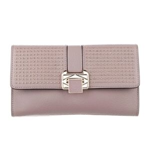 Rebecca Minkoff Cocoa Lavender Silvertone Studded Leather Clutch Wallet